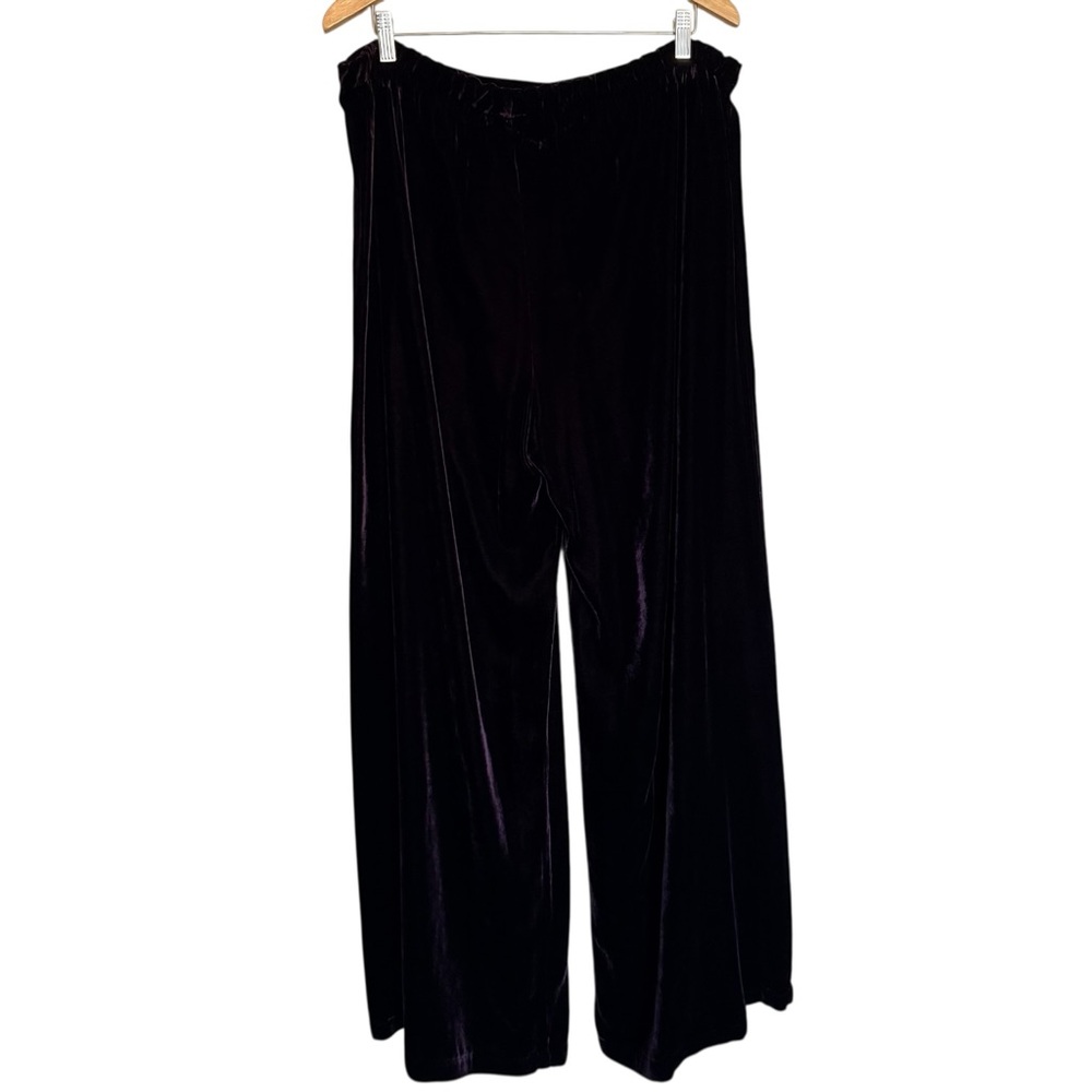 Bryn Walker Velvet Wide-Leg Pants in Deep Plum Size XL